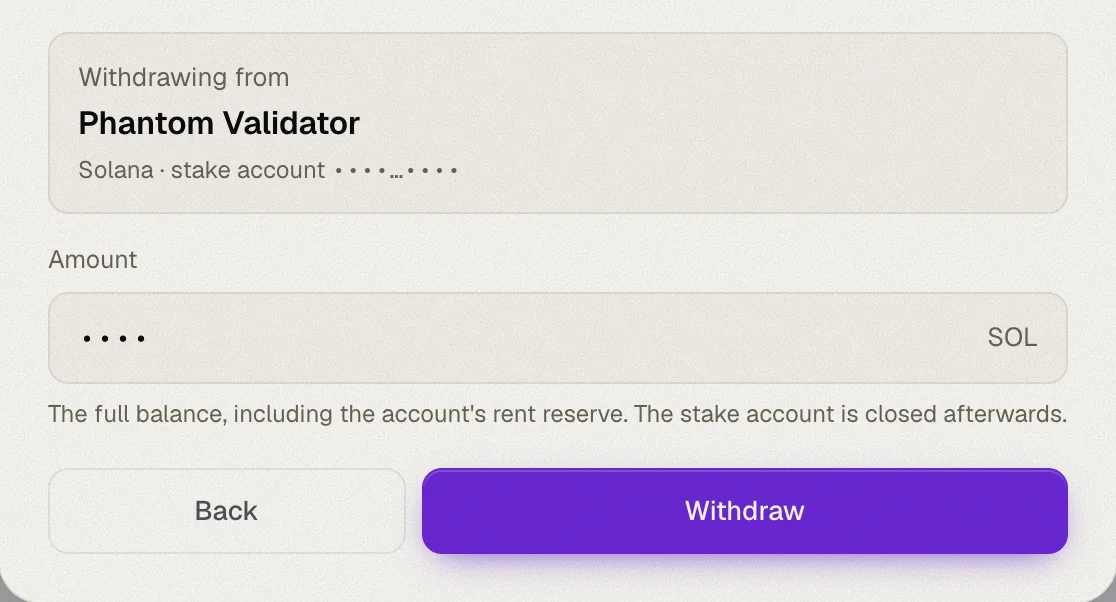 Withdrawing a Solana stake account's full balance